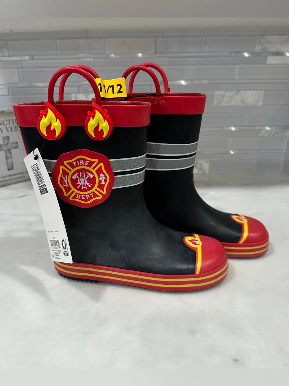 Title: Member’s Mark Firefighter Toddler Rain Boots Size 11/12 NWT